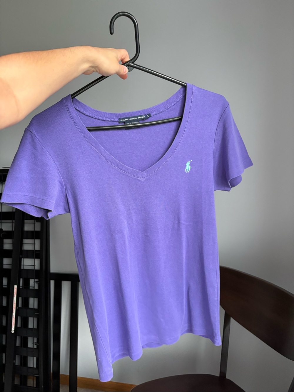 Polo by Ralph Lauren Sport Purple V-Neck Tee